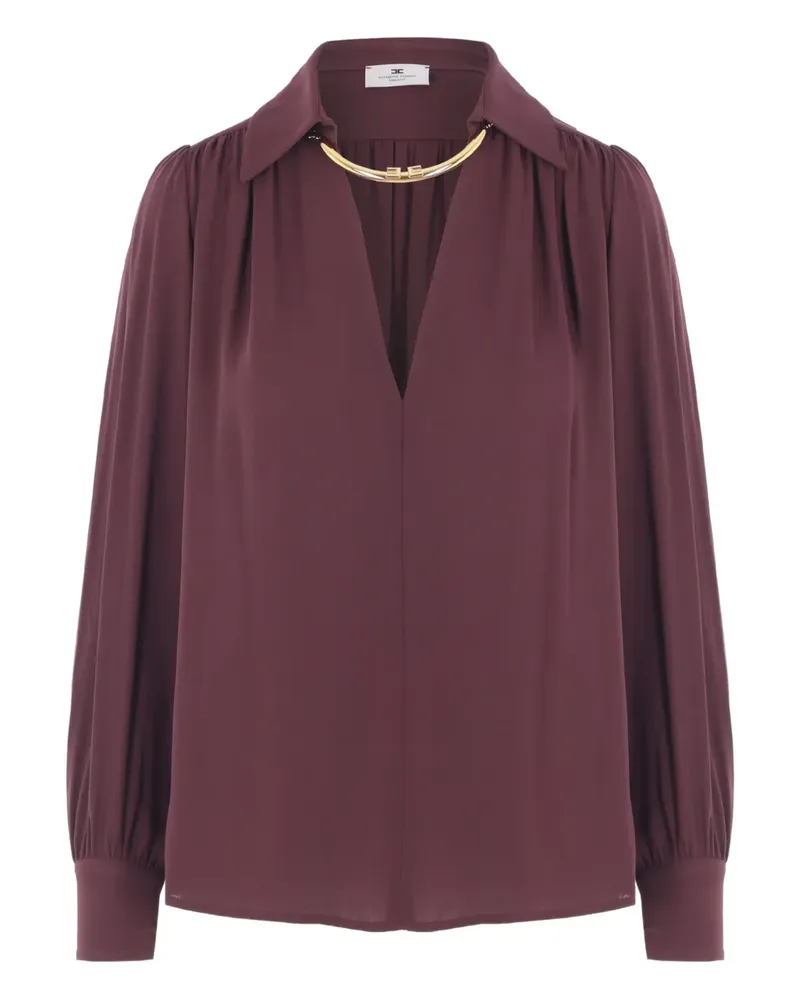 Elisabetta Franchi Bluse mit plissiertem Kragen - Violett Violett