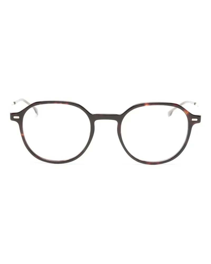 HUGO BOSS Runde Brille in Schildpattoptik - Braun Braun