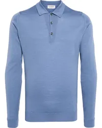 John Smedley Langärmeliges Poloshirt Blau