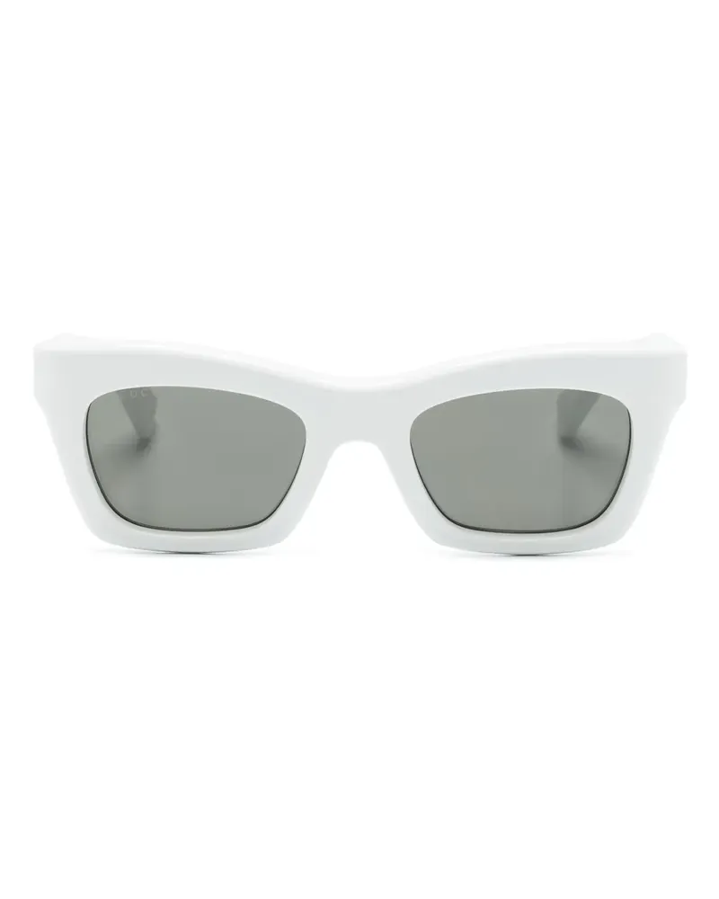 Gucci Sonnenbrille mit eckigem Gestell - Weiß Weiß