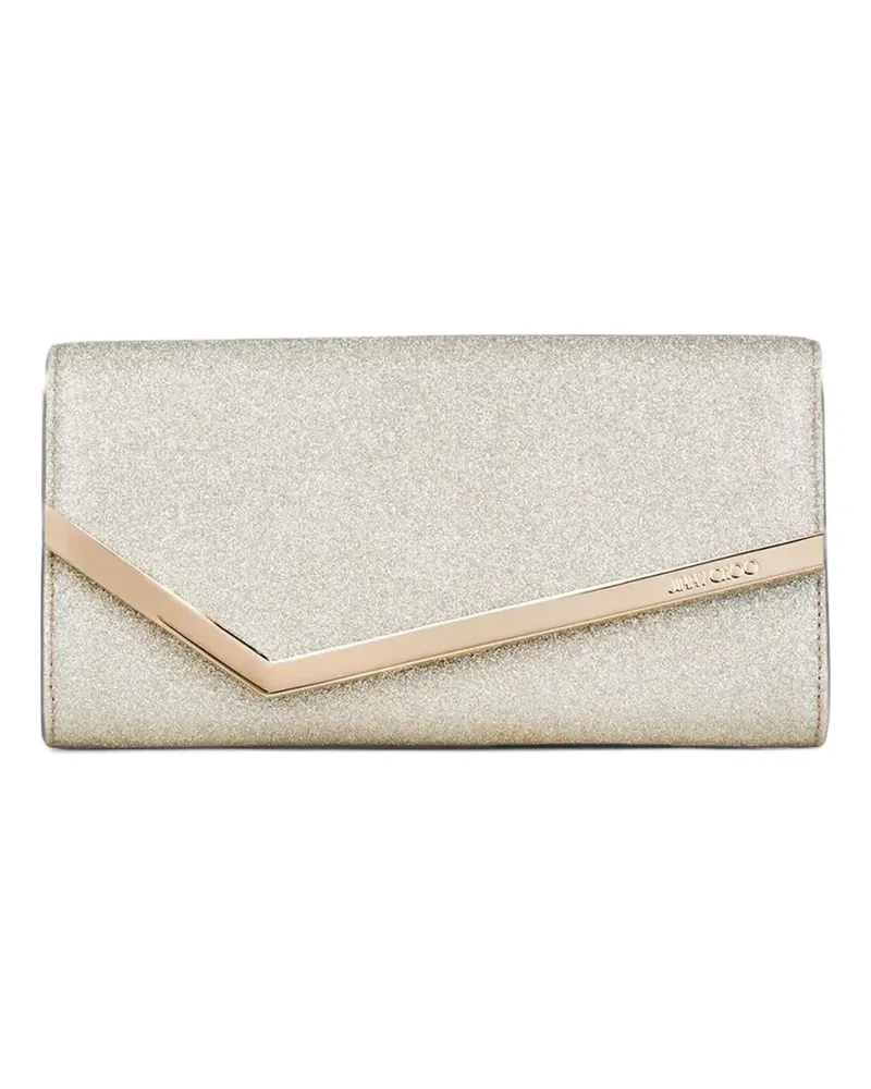 Jimmy Choo Emmie Ice Dusty Clutch aus Platin mit Glitter - Gold Gold