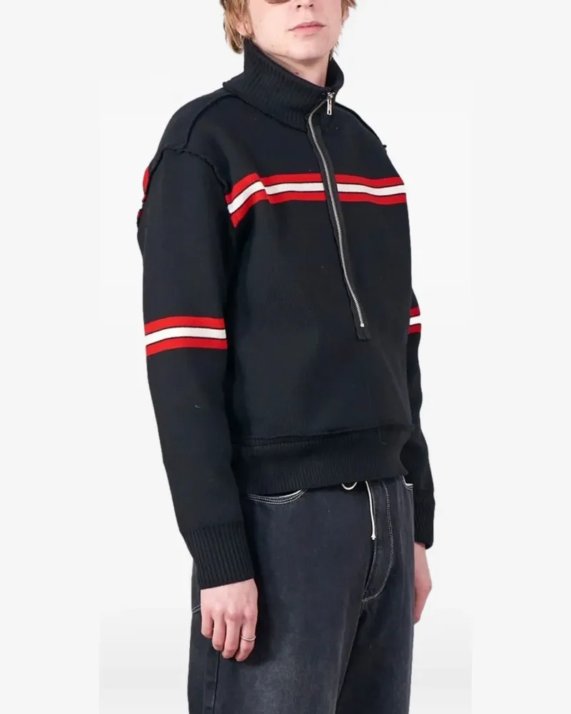 Camiel Fortgens striped zip seaman sweater - Schwarz Schwarz