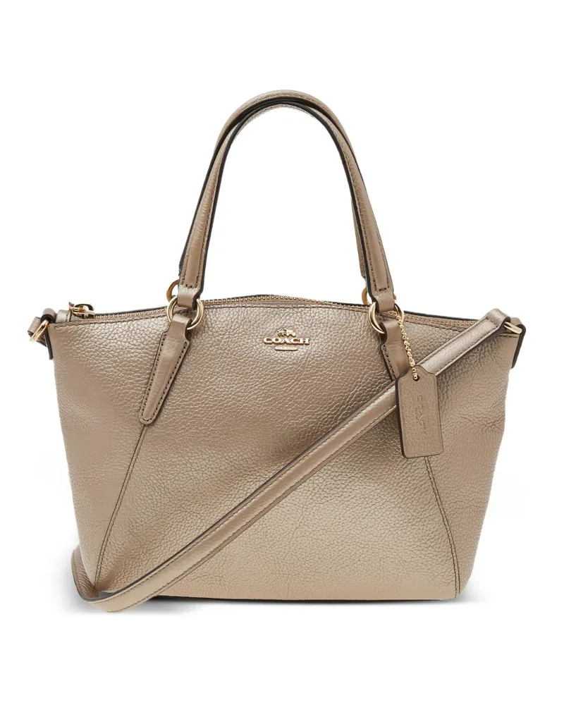 Coach metallic leather tote bag - Nude Nude