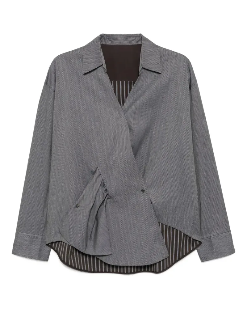 JNBY Asymmetrisches Wickeltop - Grau Grau