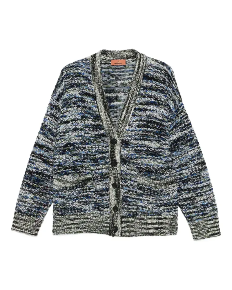 Missoni Cardigan aus meliertem Strick mit V-Ausschnitt - Blau Blau