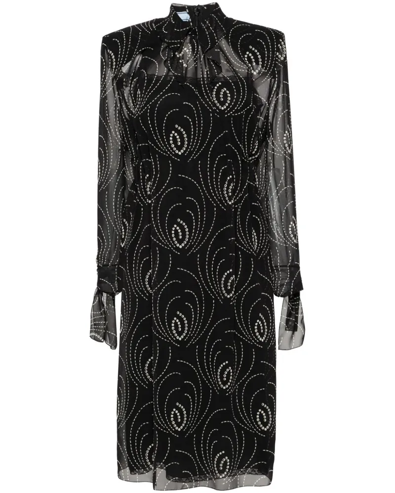 Prada Midikleid mit grafischem Print - Schwarz Schwarz