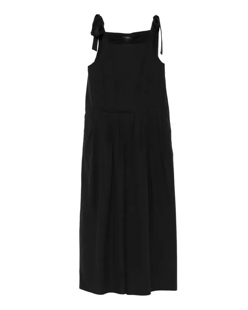 Max Mara tie-fastening pleated jumpsuit - Schwarz Schwarz