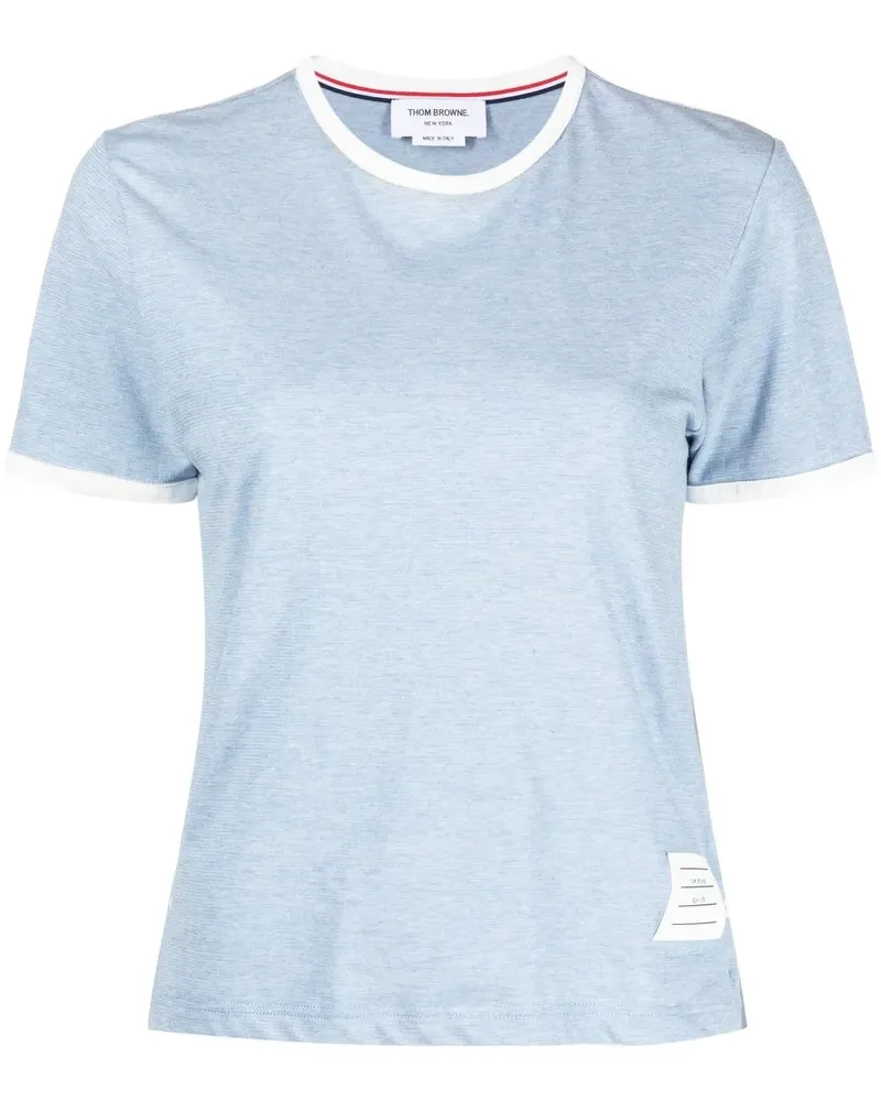 Thom Browne T-Shirt mit Kontrastborten - Blau Blau