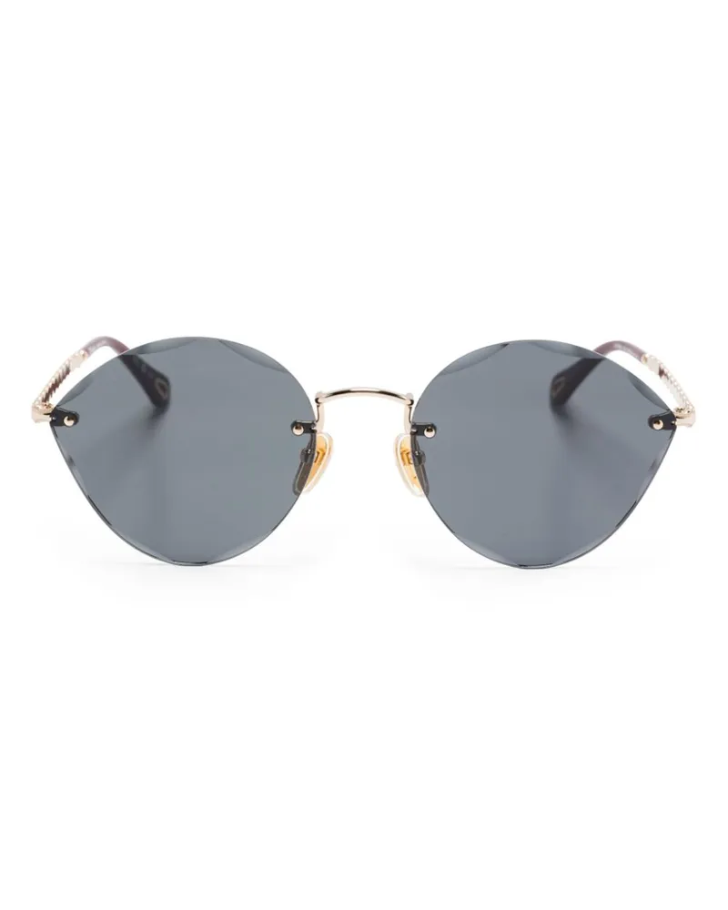 Chloé Sonnenbrille mit geometrischem Gestell - Gold Gold