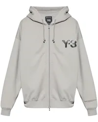 Y-3 Hoodie mit Logo-Print Grau