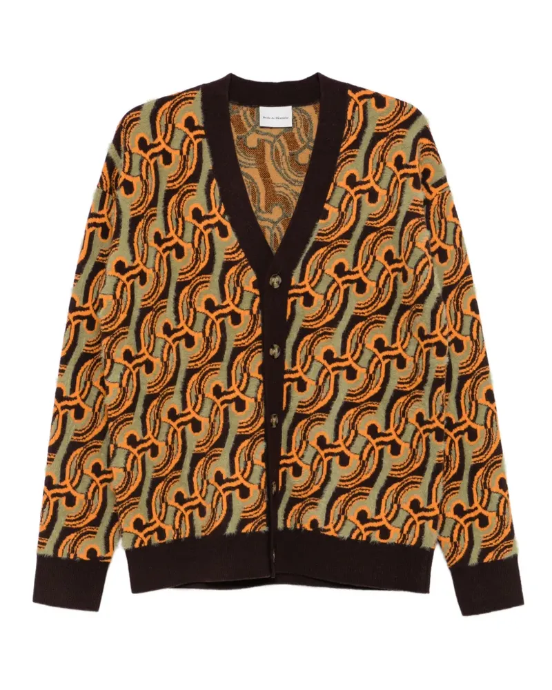 Drôle de Monsieur Cardigan mit abstraktem Muster - Braun Braun