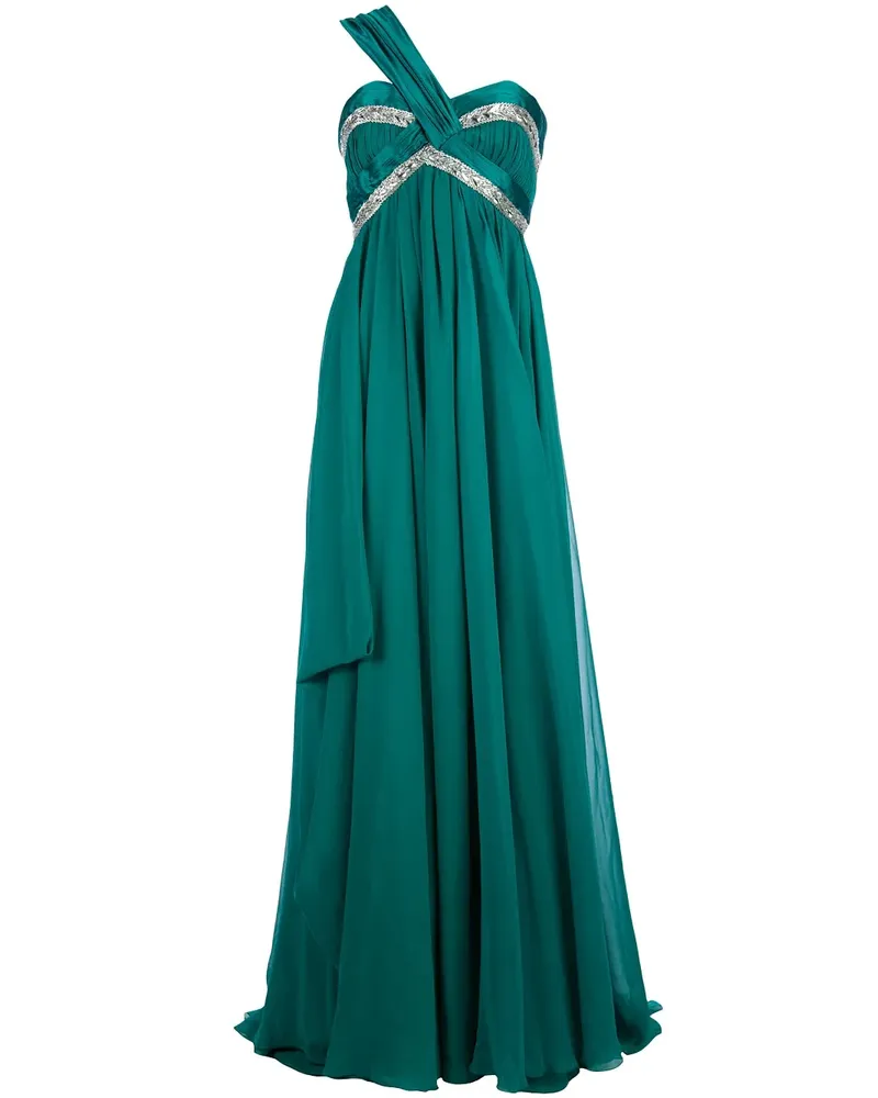 Zuhair Murad asymmetric shoulder strap dress - Grün Grün