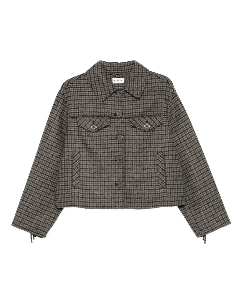 P.A.R.O.S.H. P.A.R.O H. Karierte Jacke mit Fransen - Grau Grau