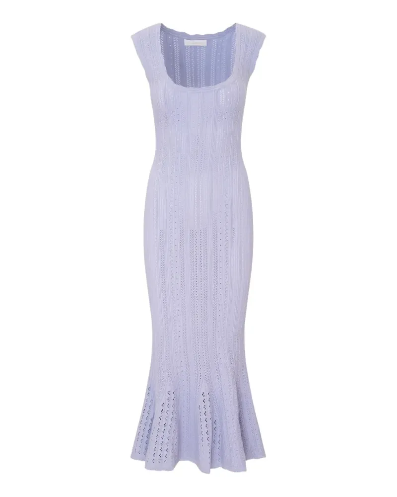 LoveShackFancy Tayleen pointelle-knit fluted midi dress - Violett Violett