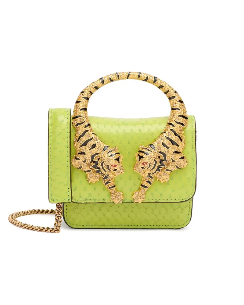 Roberto Cavalli Mini-Tasche mit Zierkette - Grün Grün