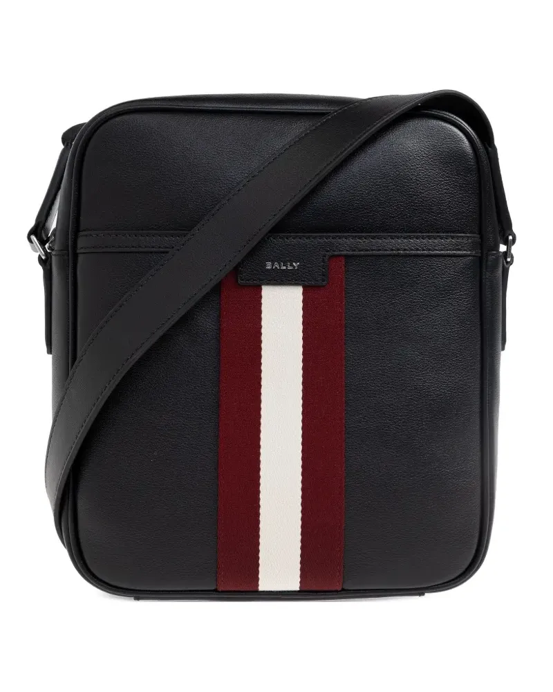 Bally striped leather messenger bag - Schwarz Schwarz