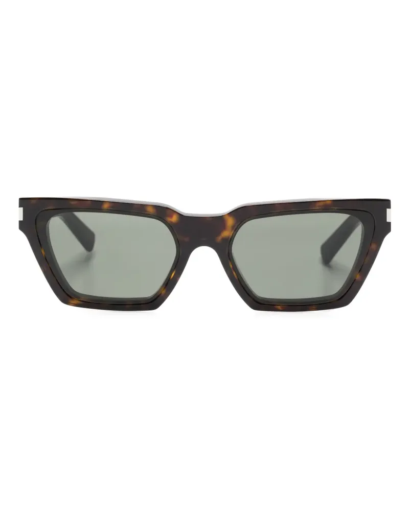 Saint Laurent Cat-Eye-Sonnenbrille mit Logo-Gravur - Braun Braun