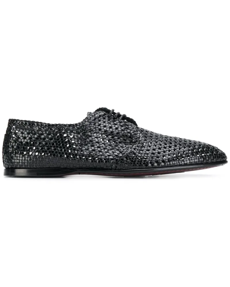 Dolce & Gabbana Schnürschuhe mit Webmuster - Schwarz Schwarz