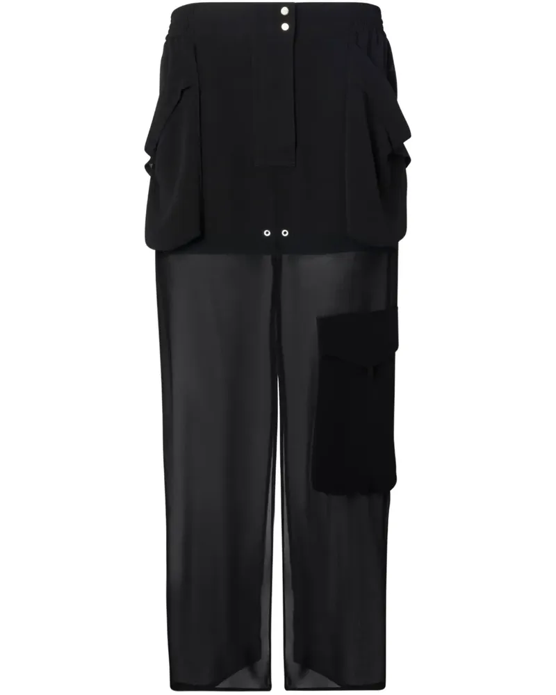 Pinko Georgette-Maxirock - Schwarz Schwarz