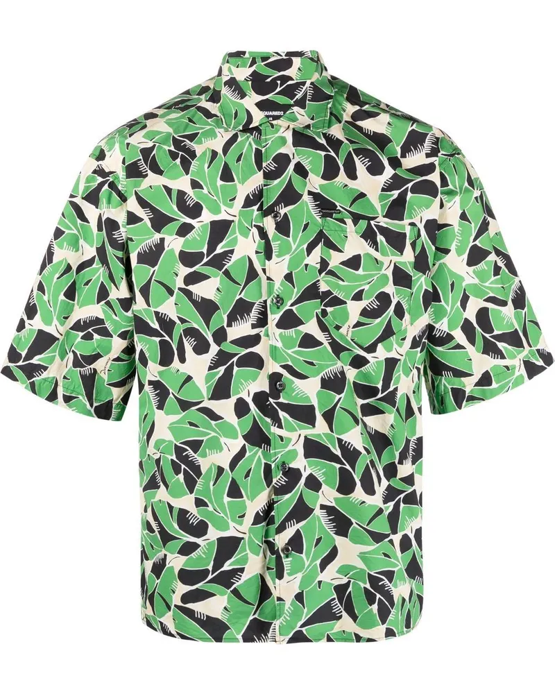 Dsquared2 Hemd mit botanischem Print - Grün Grün