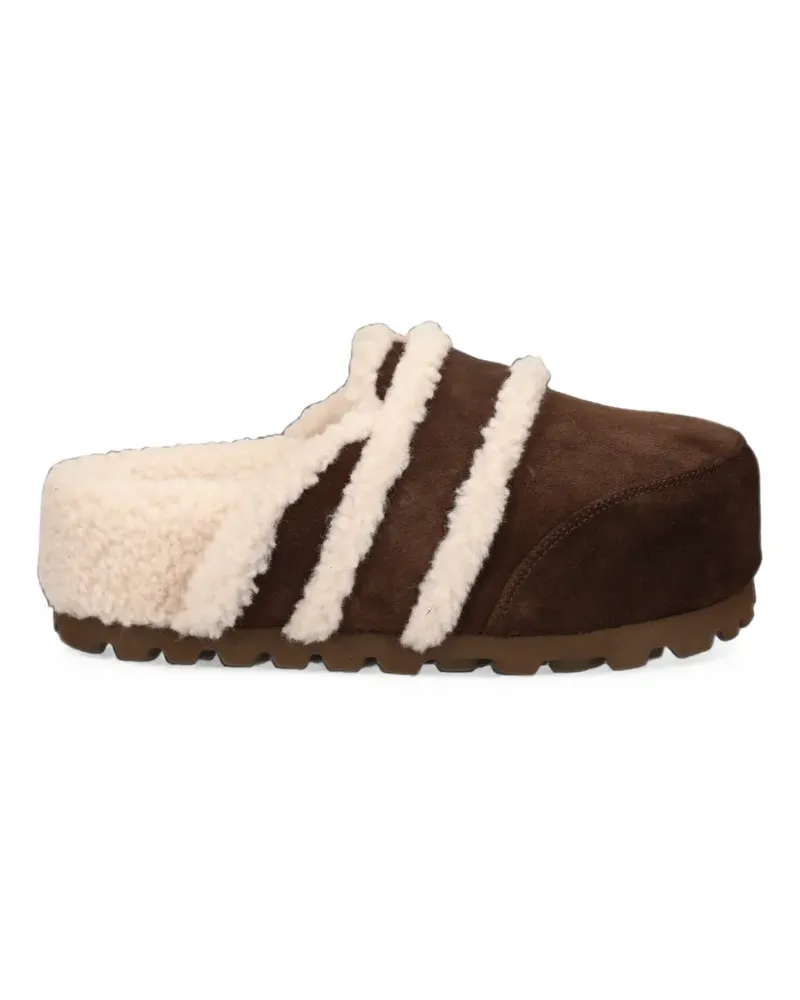 INUIKII Cozy shearling-trim suede loafers - Braun Braun