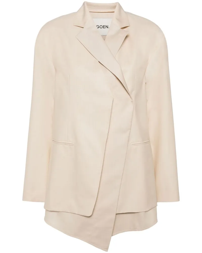 GOEN.J Einreihiger Blazer im Layering-Look - Nude Nude