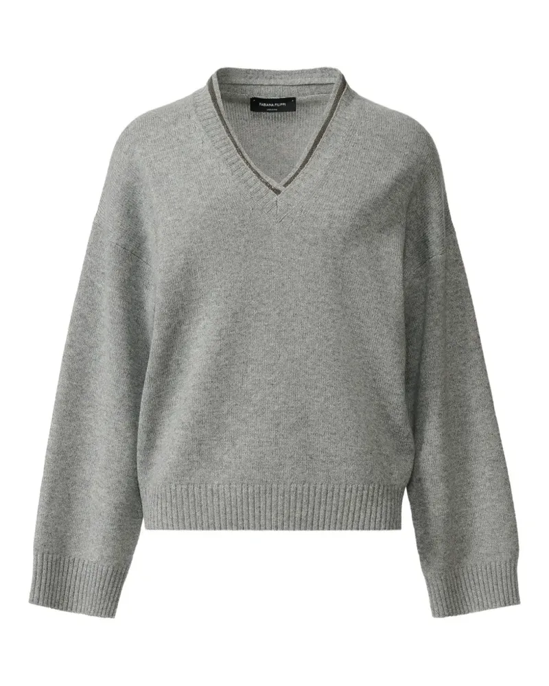 Fabiana Filippi Pullover mit Perlen - Grau Grau