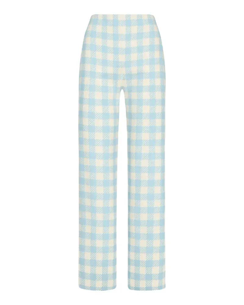 Oscar de la Renta gingham wool-blend pants - Blau Blau