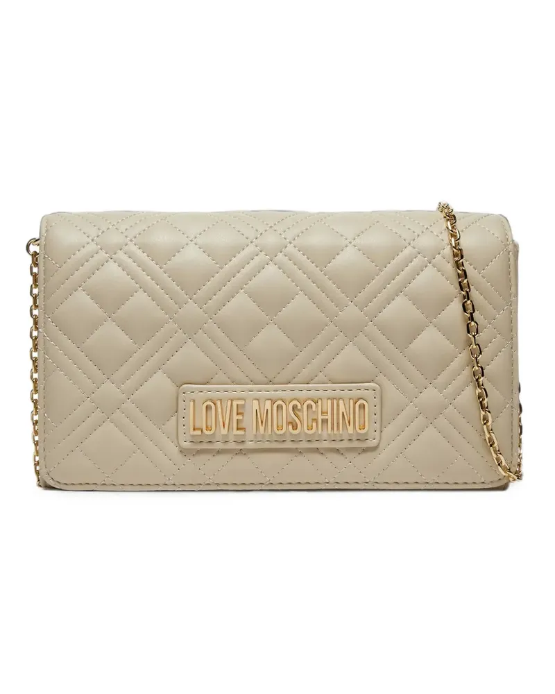 Moschino Gesteppte Schultertasche - Nude Nude