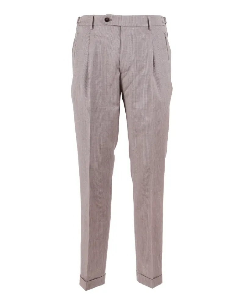 Berwich Retrolong pleated tailored trousers - Nude Nude