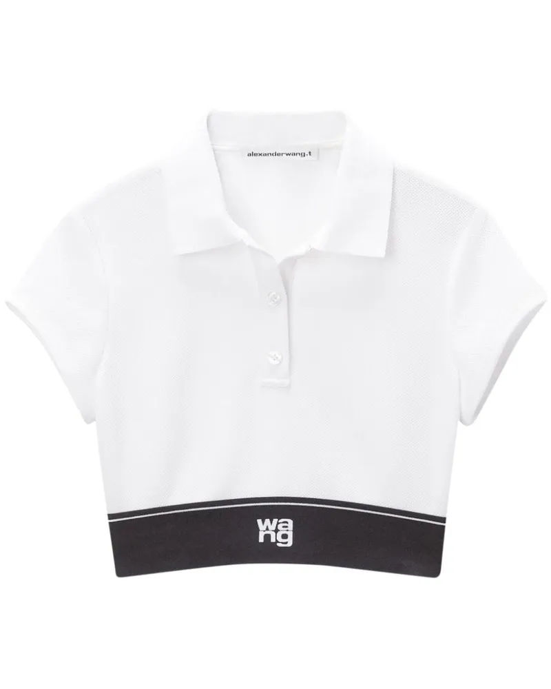 Alexander Wang Cheerleader Cropped-Poloshirt - Weiß Weiß
