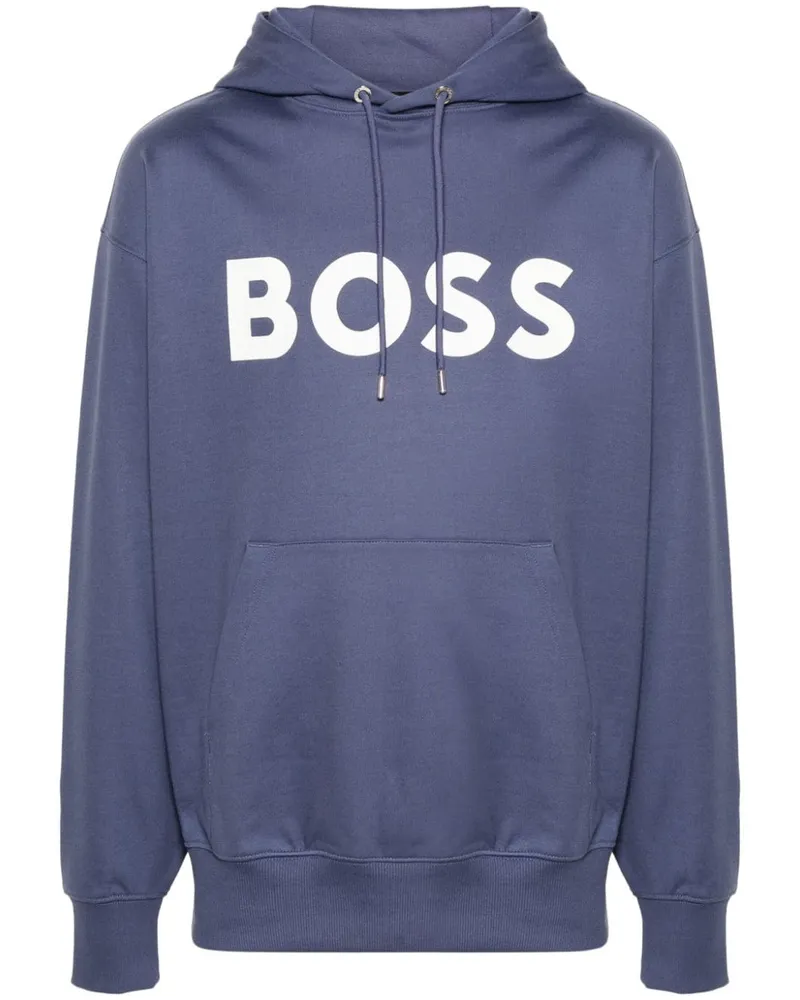 HUGO BOSS Hoodie mit Logo-Print - Blau Blau