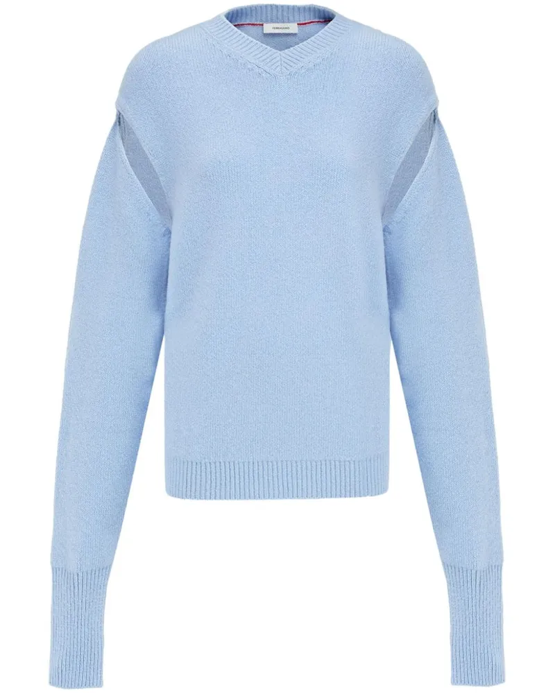 Ferragamo Kaschmirpullover im Layering-Look - Blau Blau