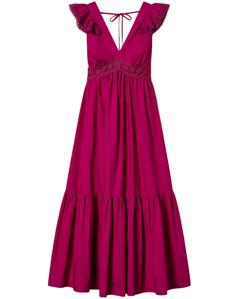 Twin-Set Maxikleid mit Rüschen - 11736 MAGENTA PURPLE 11736