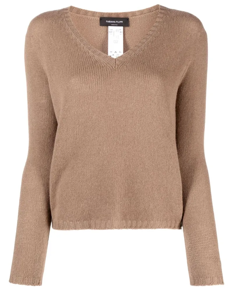 Fabiana Filippi Kaschmirpullover mit V-Ausschnitt - Braun Braun