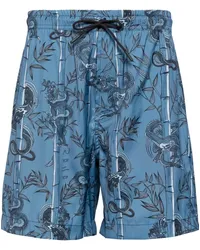 maharishi Dragon Bamboo Badeshorts Blau