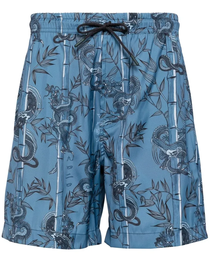 maharishi Dragon Bamboo Badeshorts - Blau Blau