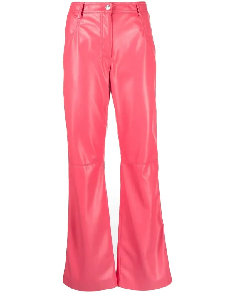 MSGM Gerade Hose aus Faux-Leder - Rosa Rosa