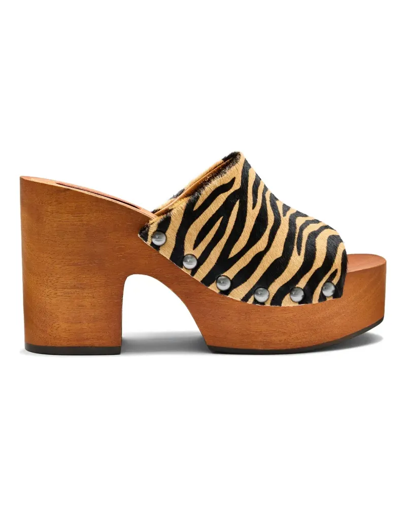 Simon Miller Sol zebra-print haircalf sandals - Braun Braun