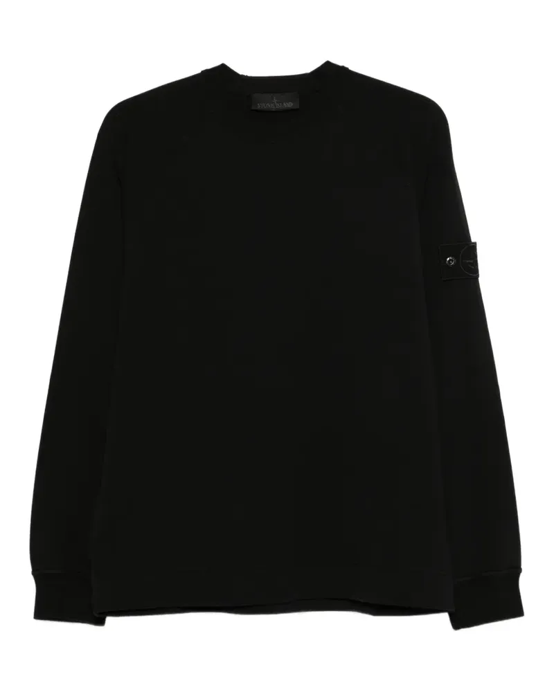 Stone Island long-sleeved logo-patch sweatshirt - Schwarz Schwarz