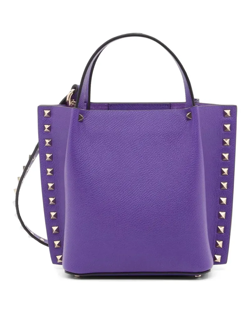 Valentino Garavani Rockstud small shopping bag in grainy calfskin - Violett Violett