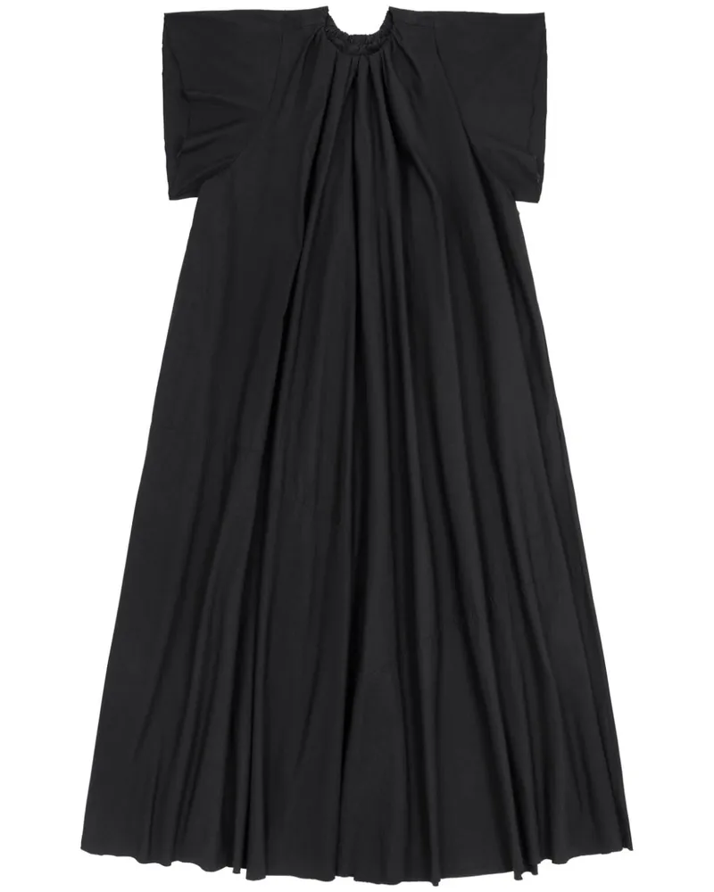 Maison Margiela Ausgestelltes Popeline-Kleid mit Raffung - Schwarz Schwarz