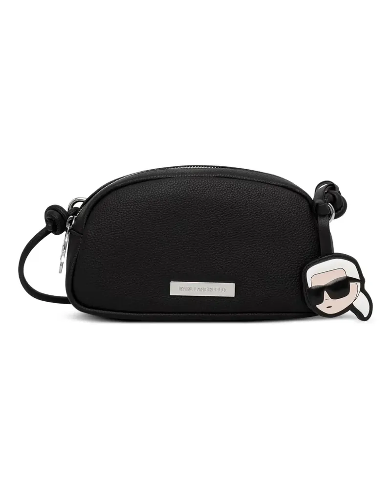 Karl Lagerfeld Umhängetasche mit Logo-Schild - Schwarz Schwarz