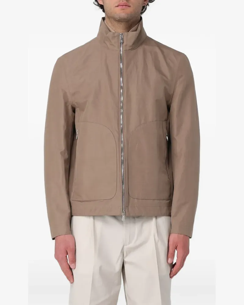 Brunello Cucinelli zip-up high-neck jacket - Nude Nude