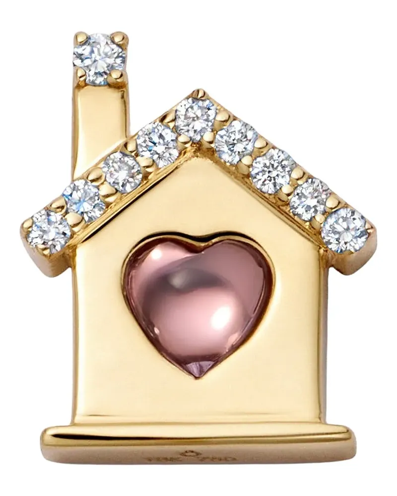 Loquet 18K yellow gold Home diamond and sapphire charm Gold