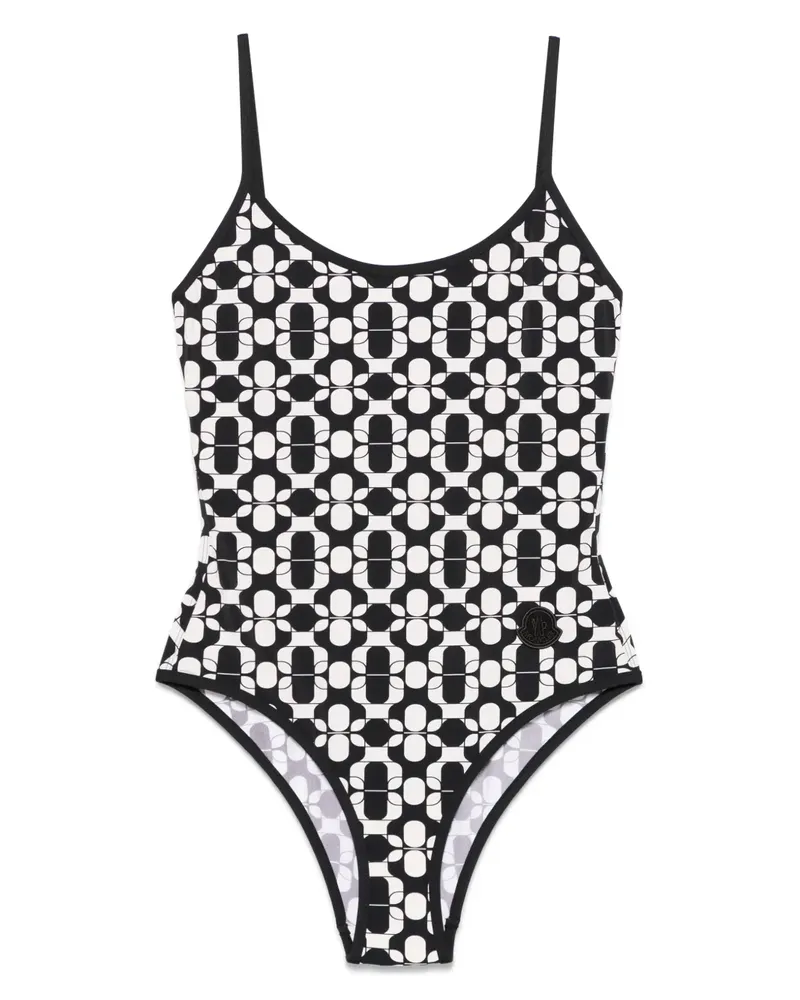 Moncler Badeanzug mit geometrischem Print - Schwarz Schwarz