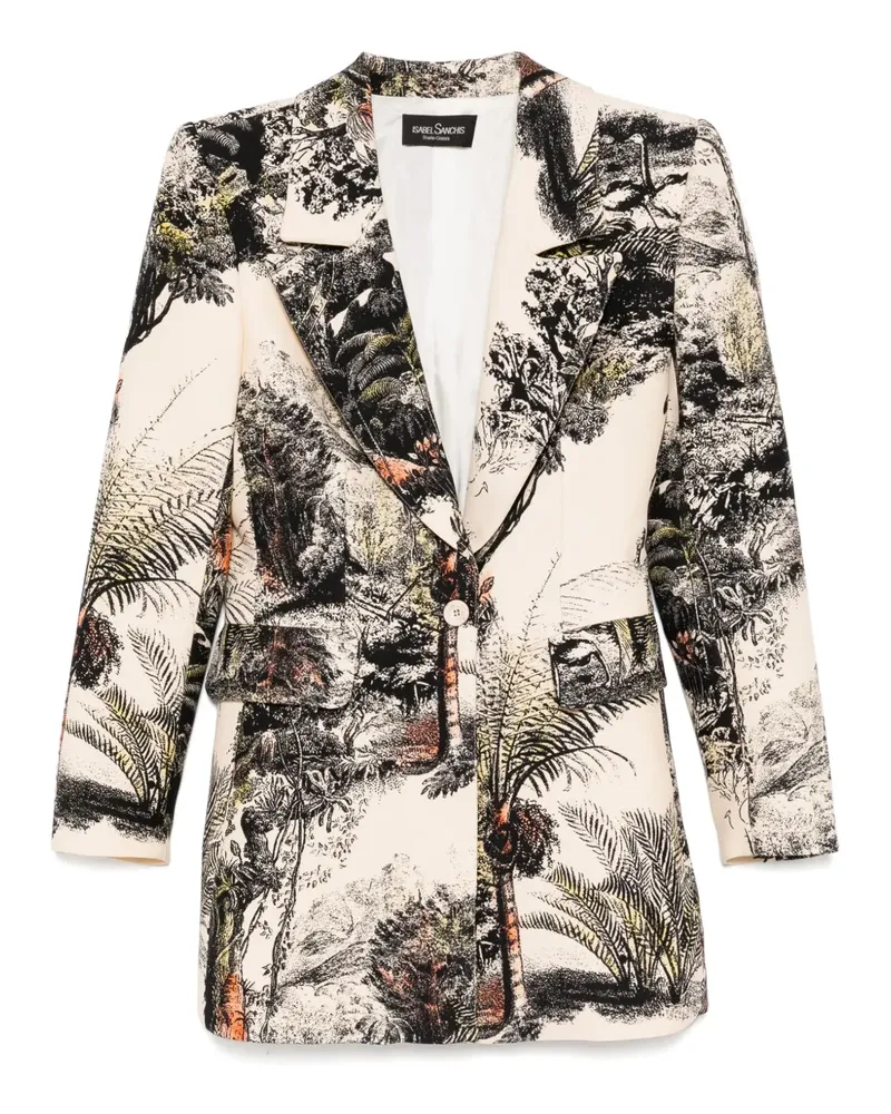 Isabel Sanchís Langer Blazer mit Landschafts-Print - Nude Nude