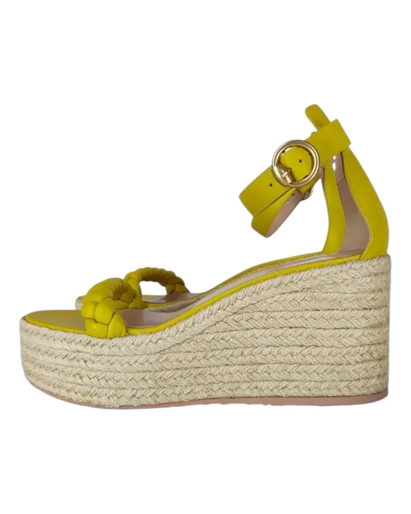 Gianvito Rossi Merida braided wedge sandals - Gelb Gelb