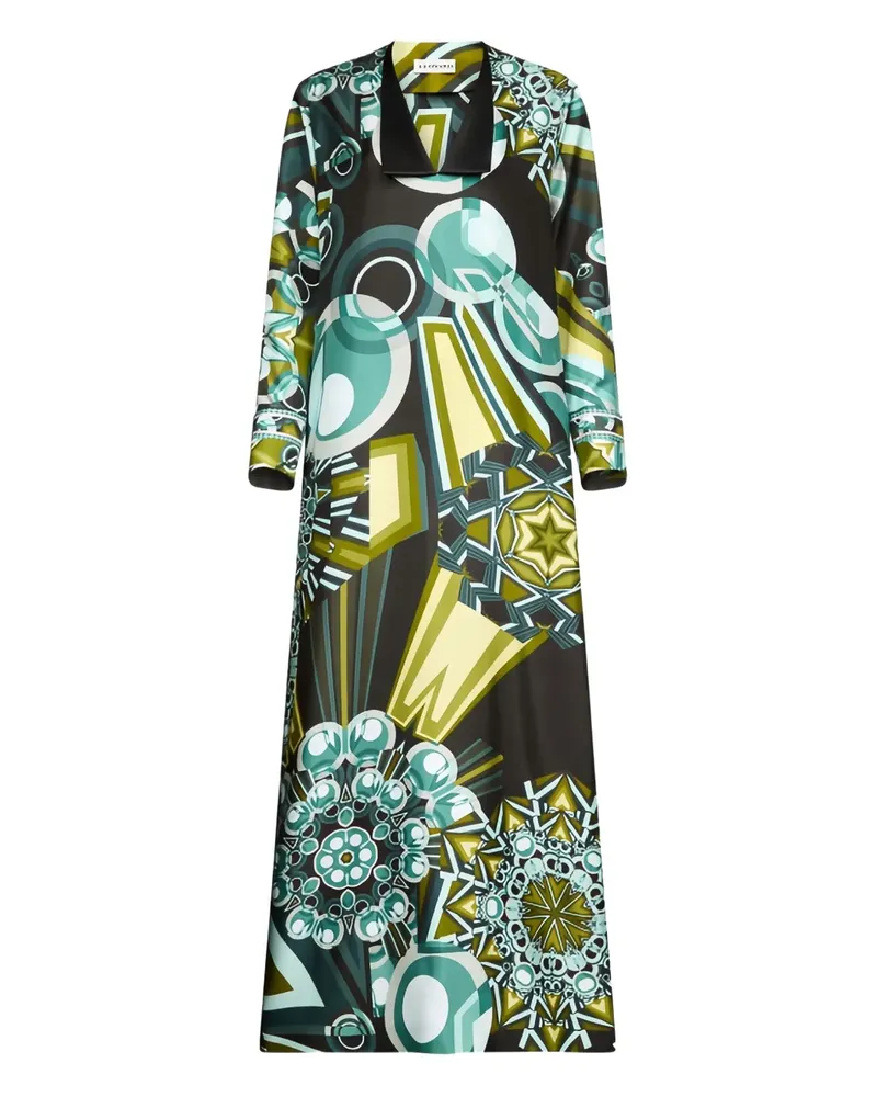 Leonard Paris Tyhia geometric-print maxi dress - Grün Grün