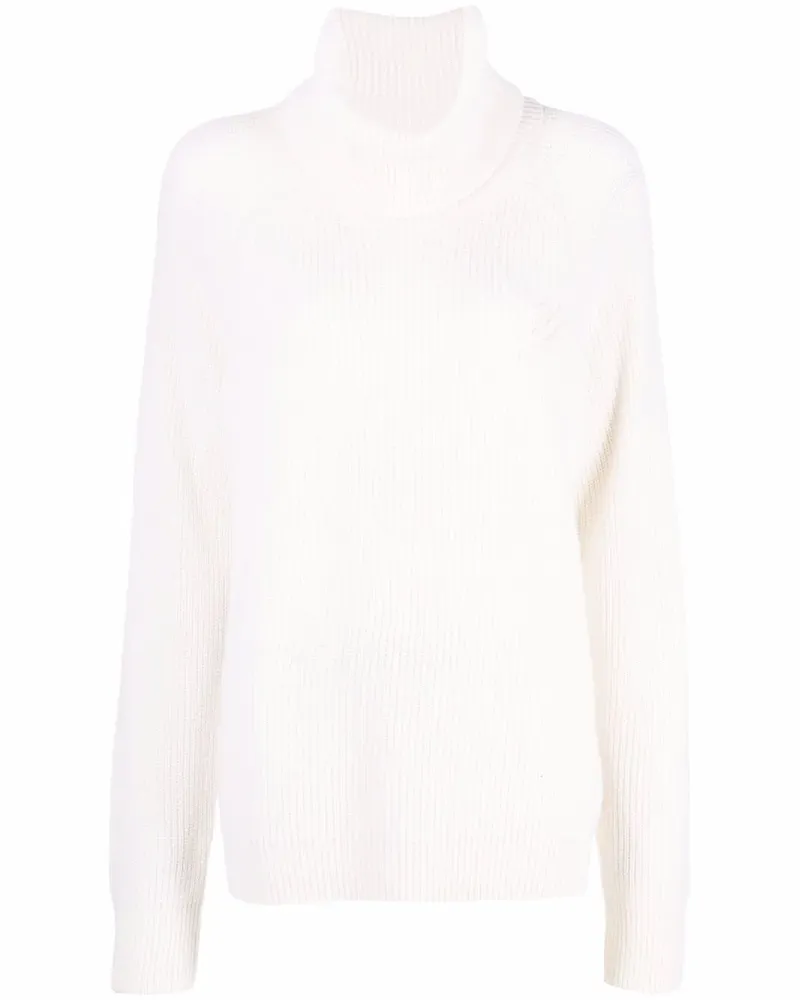 Karl Lagerfeld Strickpullover mit Logo-Applikation - Weiß Weiß